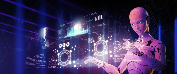 Future Tech Workspace Image (without people)  Purpose:  Main homepage banner About page header Educational innovation section AI-powered learning platform promotion  Message it conveys:  The future of education is intelligent, digital, personalized, and technology-driven.